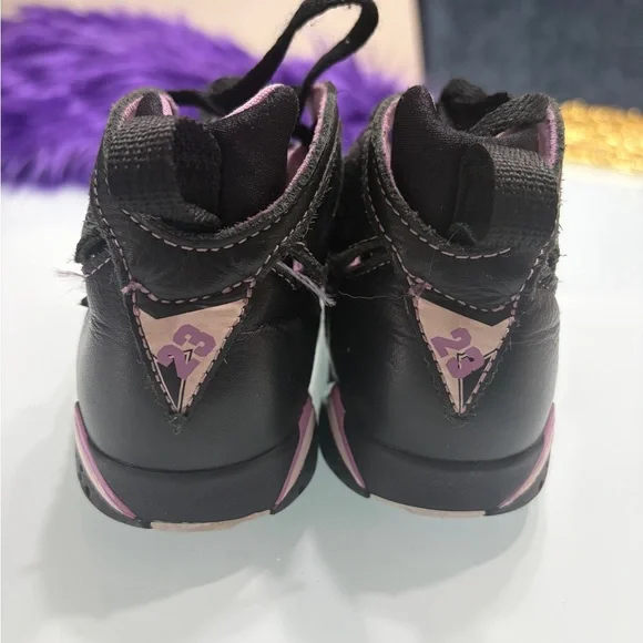 Kids Black and Purple High-Top Sneakers - Picture 8 of 12